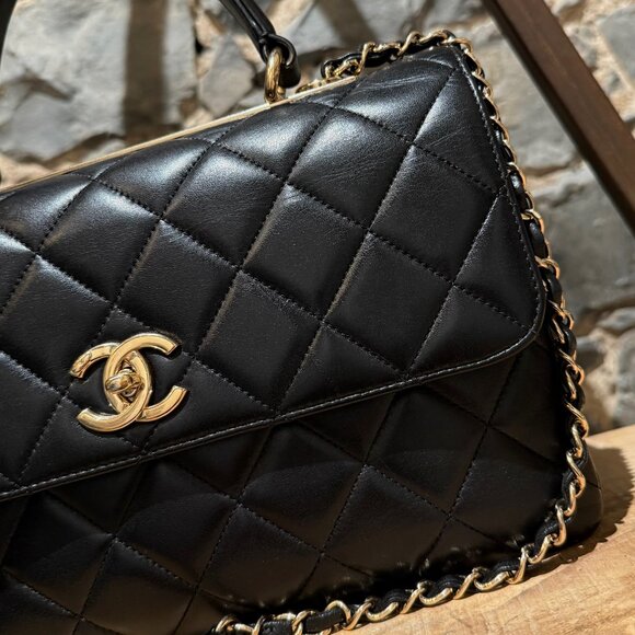 Chanel 2017 Black Medium Trendy Quilted Top Handle Shoulder Bag - Picture 14 of 16